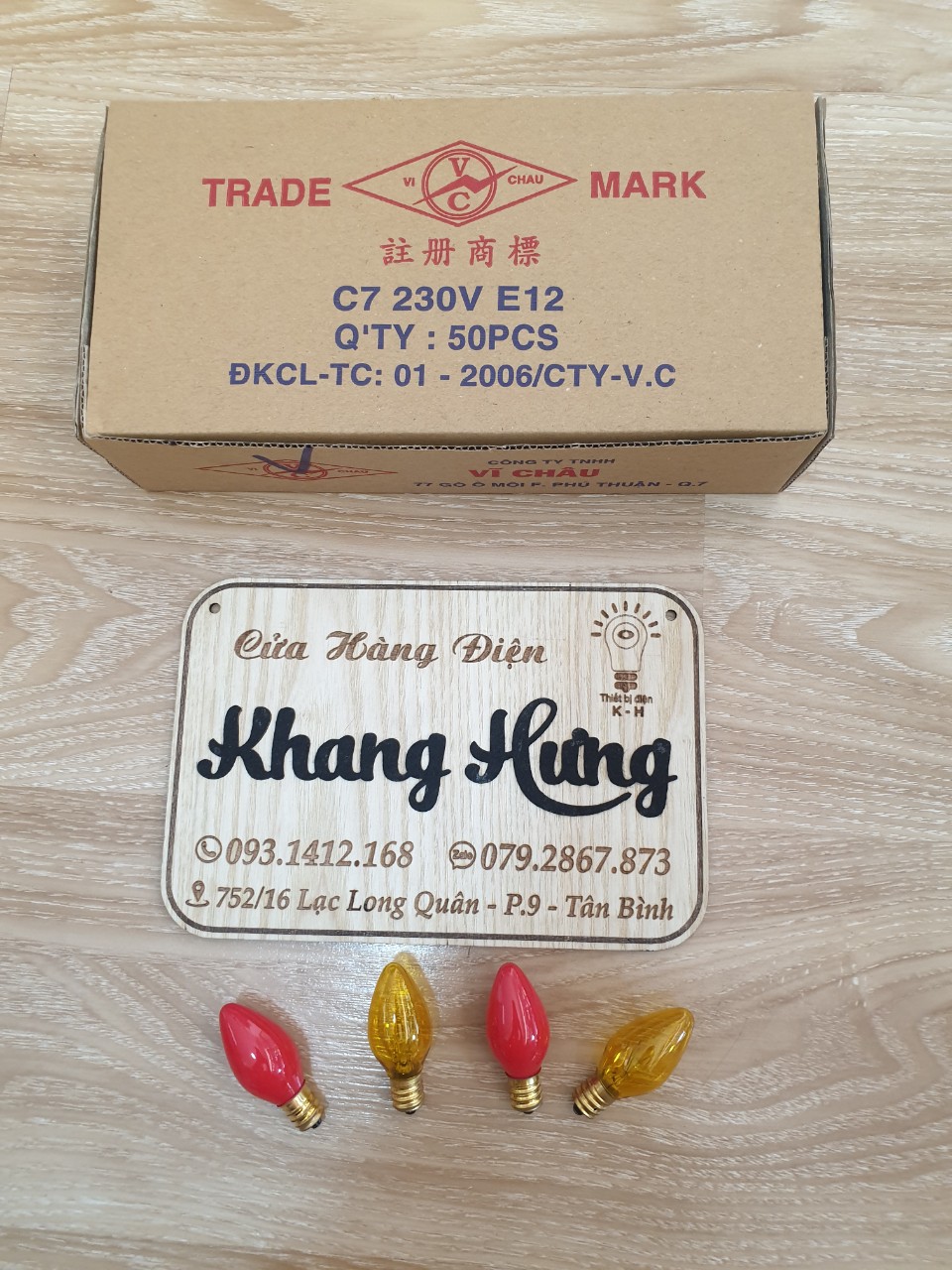 Bóng đèn trái ớt cà na sợi đốt đui E12 VĨ CHÂU