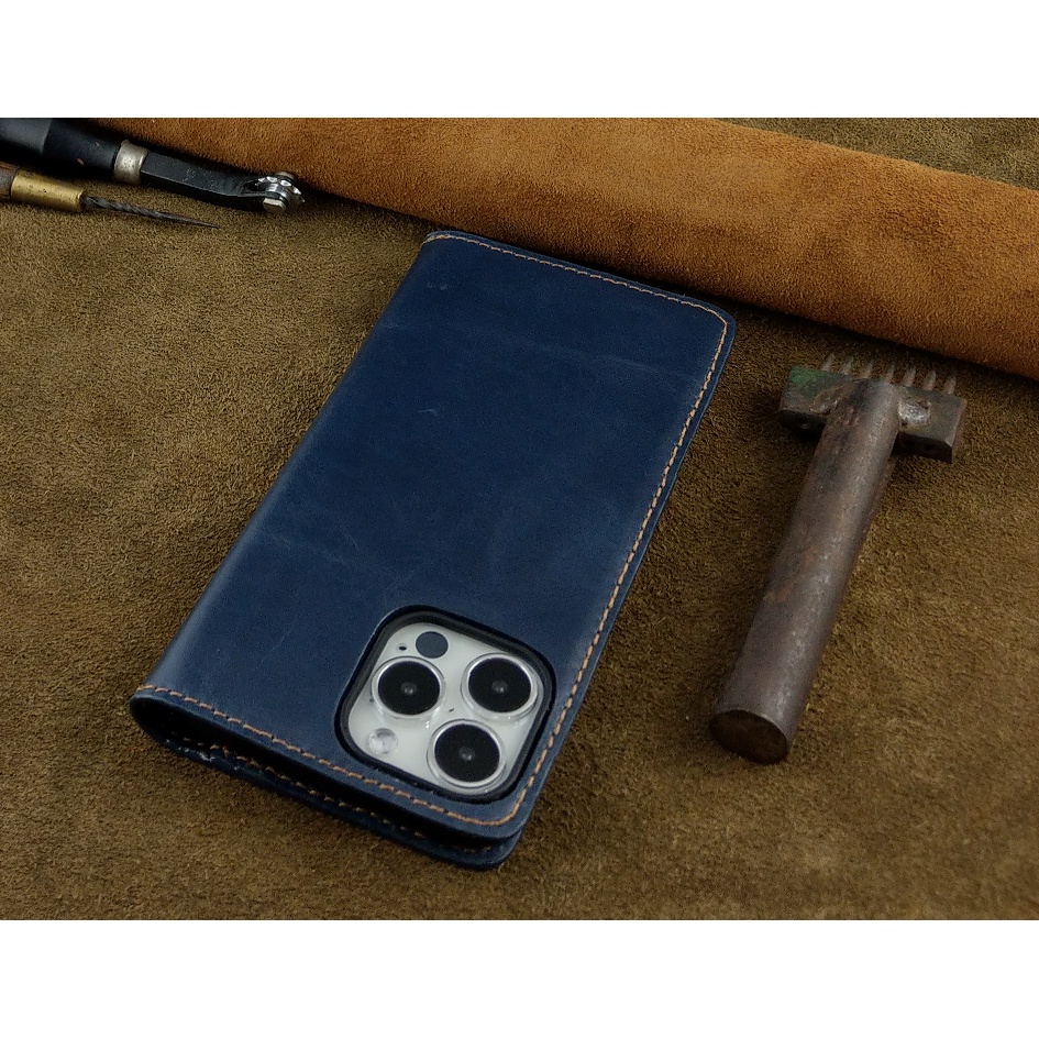 Bao Da Iphone 13 Pro Max Handmade Cổ Điển Da Bò Thật