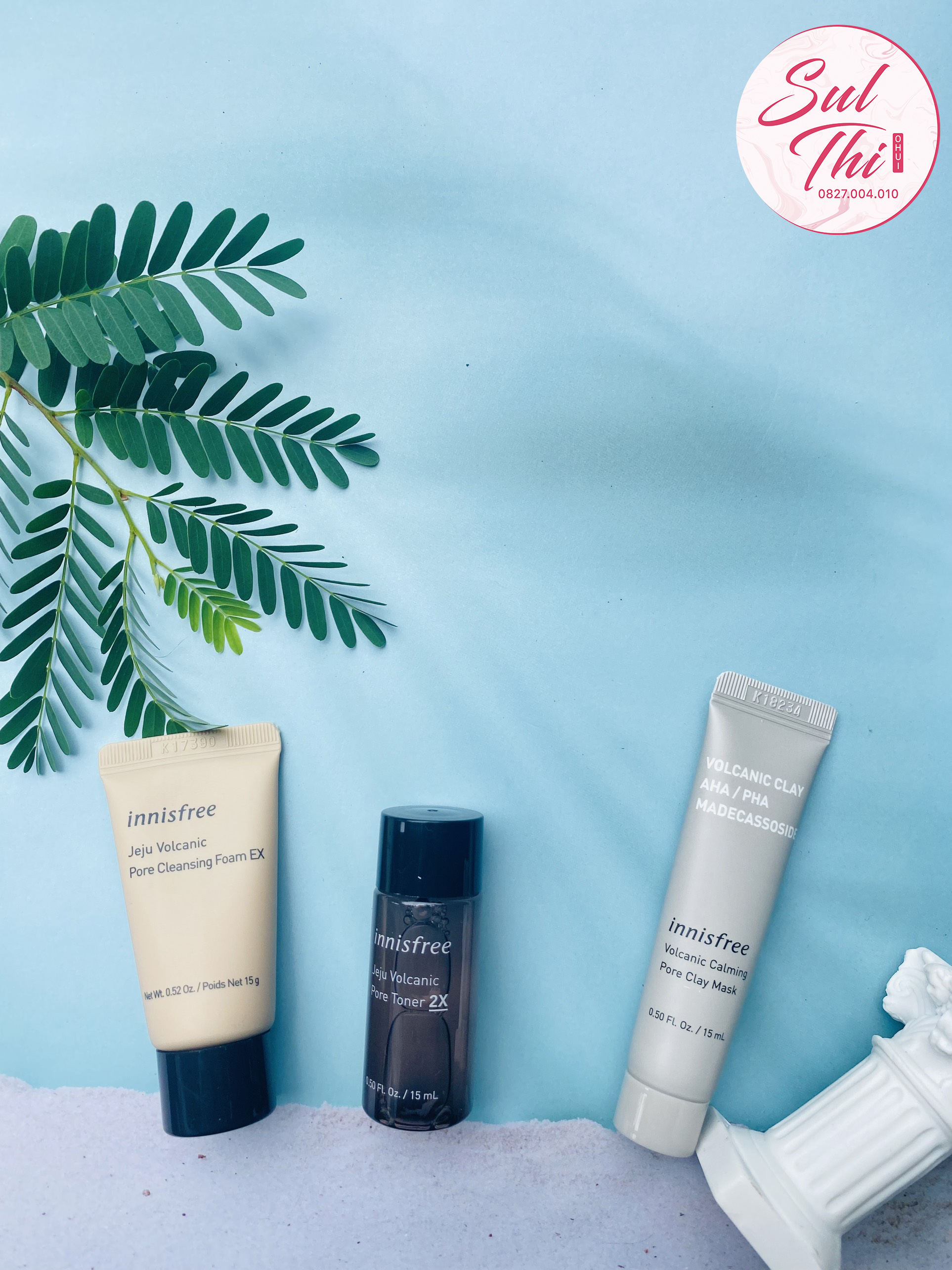 SET Mặt Nạ Đất Sét Innisfree Volcanic Calming Pore Clay Mask 100ml (Bộ 3 sản phẩm)