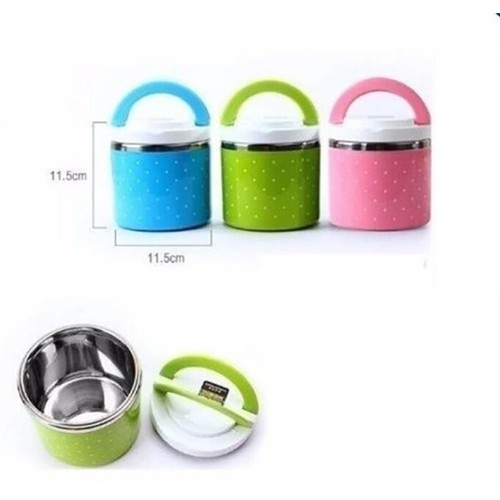 CẶP LỒNG GIỮ NHIỆT 1 TẦNG CHẤM BI (GIAO MÀU NGẪU NHIÊN)