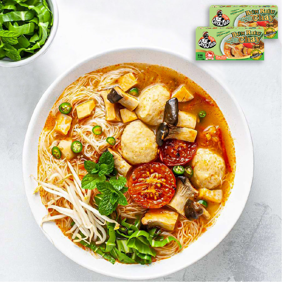 Viên Gia Vị Bún Riêu Chay Ông Chà Và Gold 126g - Nấu Ngon Chuẩn Vị Không Cần Nêm Nếm