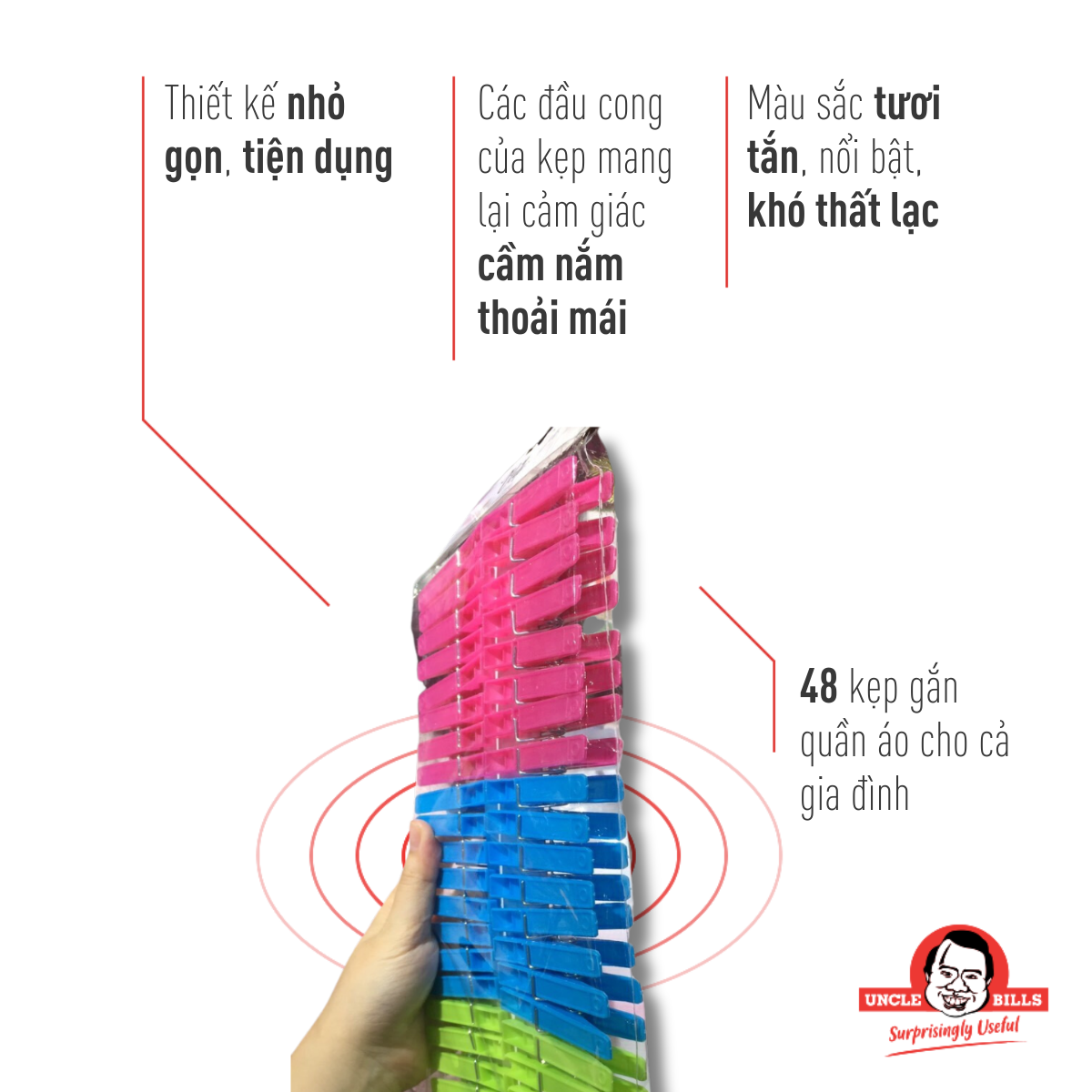 Kẹp quần áo 48 cái UBL BL0068