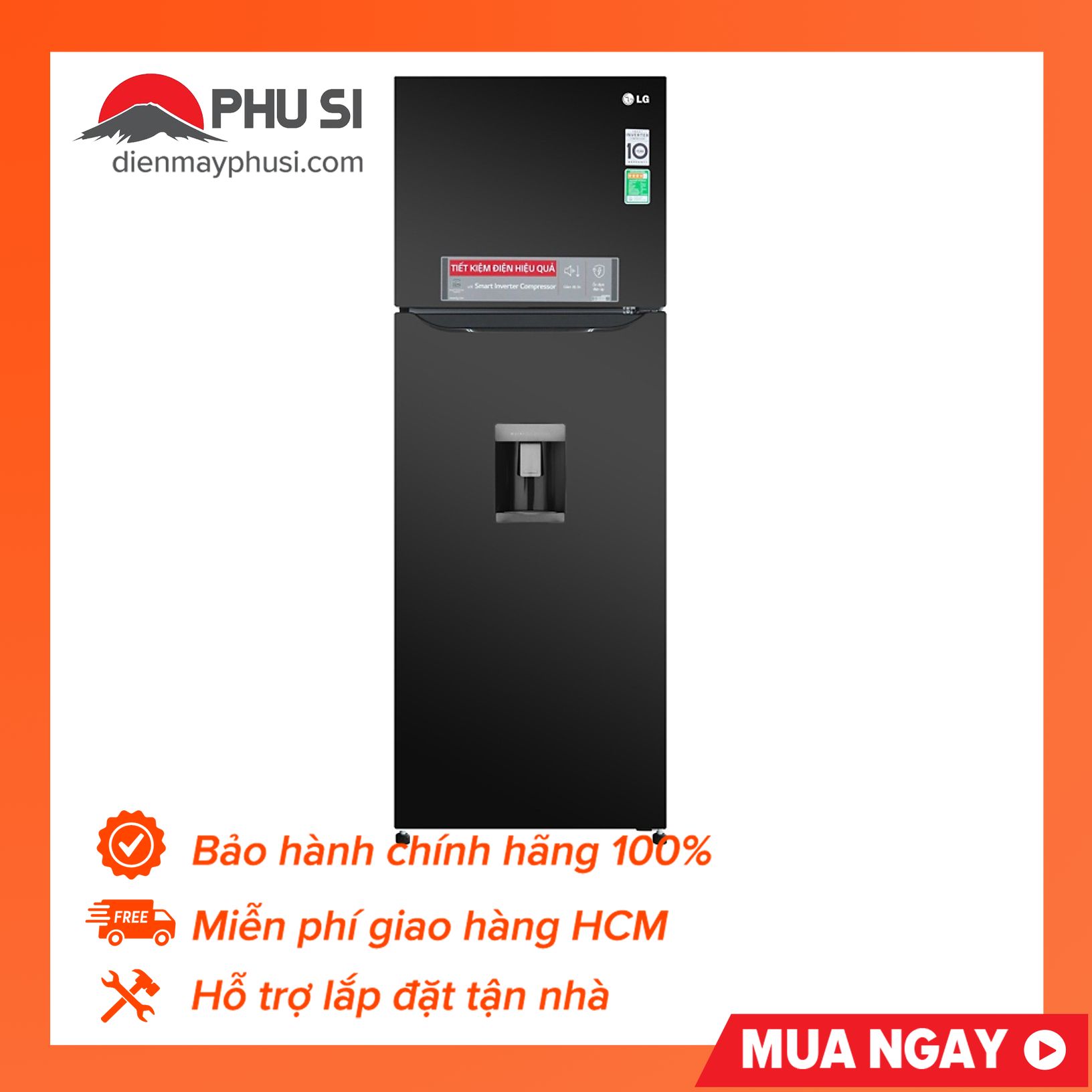 ✅[Trả góp 0%]Tủ lạnh LG Inverter 315 lít GN-D315BL
