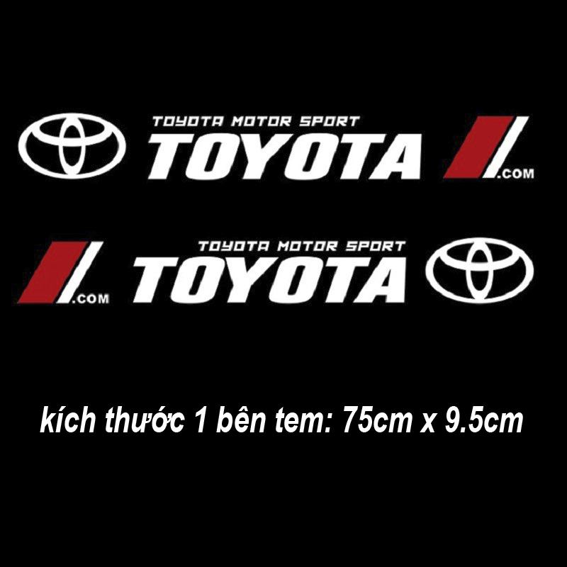 Tem TOYOTA Phản Quang Dán Thân xe ô tô ( giá bán 2 tem )