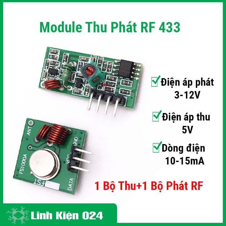 Module thu phát RF 433 (gồm 1 bộ thu và 1 bộ phát RF)