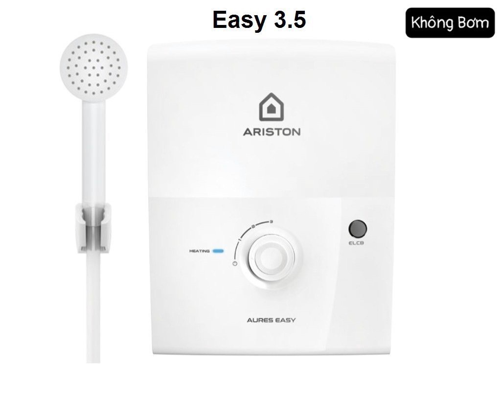 Máy nước nóng trực tiếp có bơm siêu êm ariston aures easy 4.5p/ không bơm aures easy 3.5 , làm nóng siêu nhanh, bảo hành 2 năm