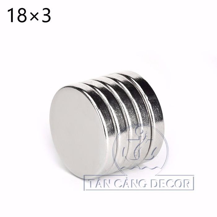 Combo 5 nam châm tròn 18 x 3 mm