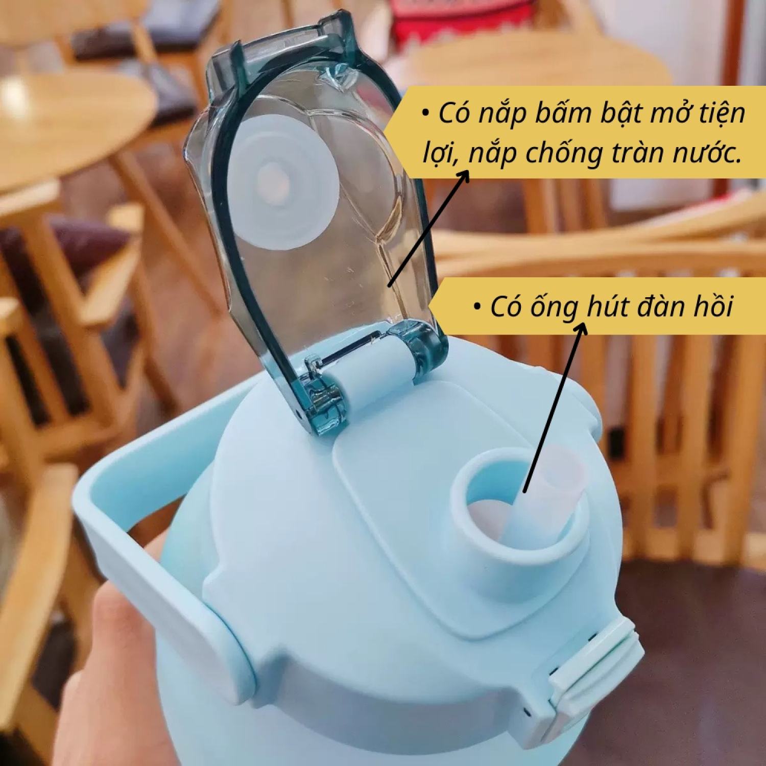 Bình Đựng Nước 2L Cute Có Vạch Báo Giờ Uống Nước