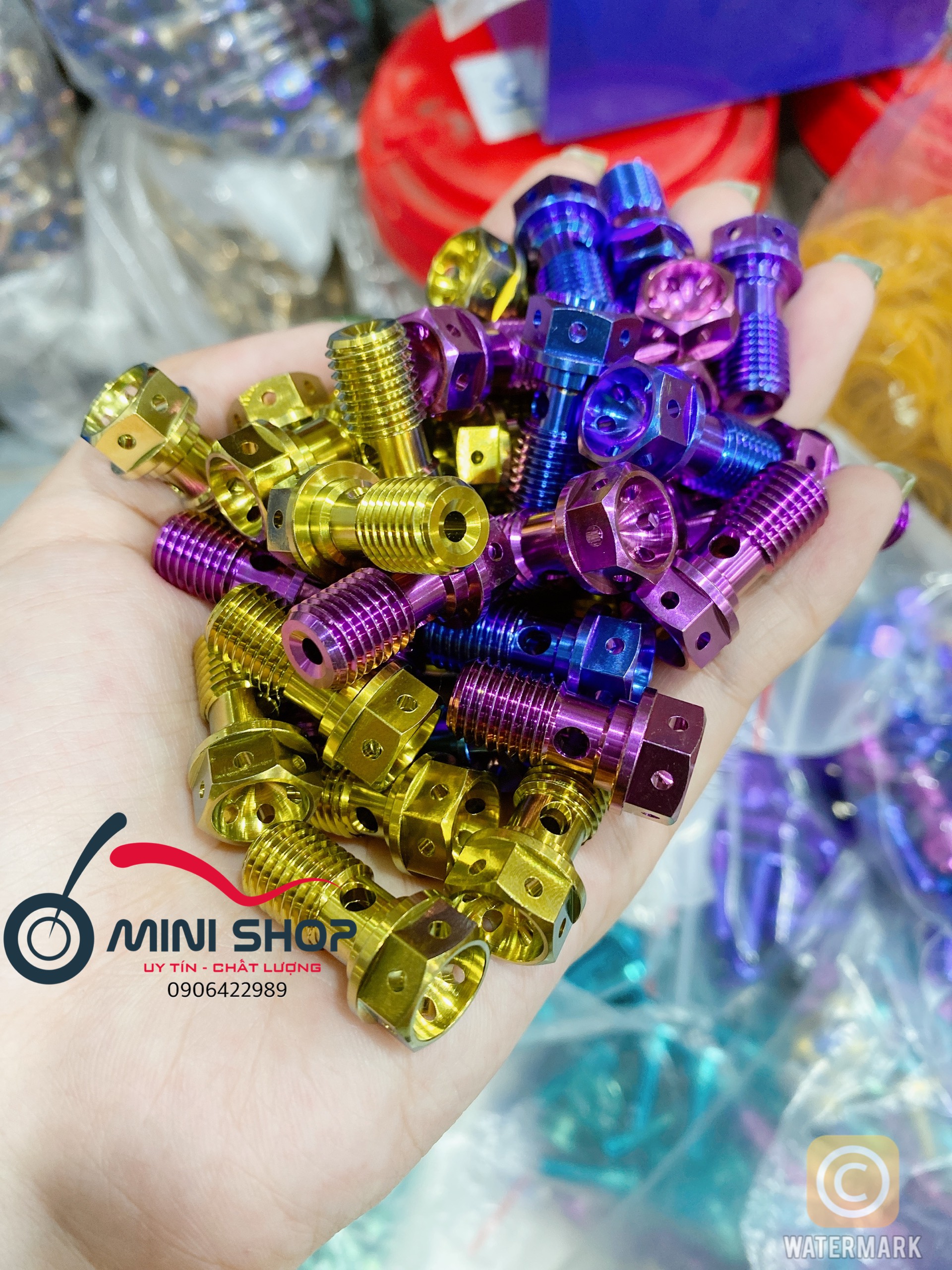 ỐC XỎ DÂY DẦU TITANIUM GR5 (MÀU TÍM)