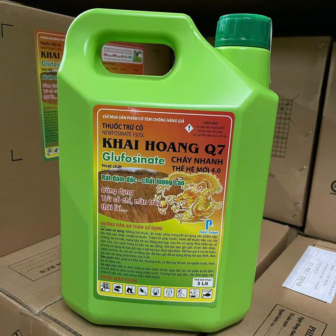 Thuốc trừ cỏ khai hoang q7 can 5 lít, Glufosinate Ammonium 150SL, Trừ cỏ khai hoang, trừ cỏ mần trầu, thuốc diệt cỏ khai hoang, thuốc trừ cỏ bờ, thuốc diệt cỏ bờ, cỏ vườn, Mộc Farm
