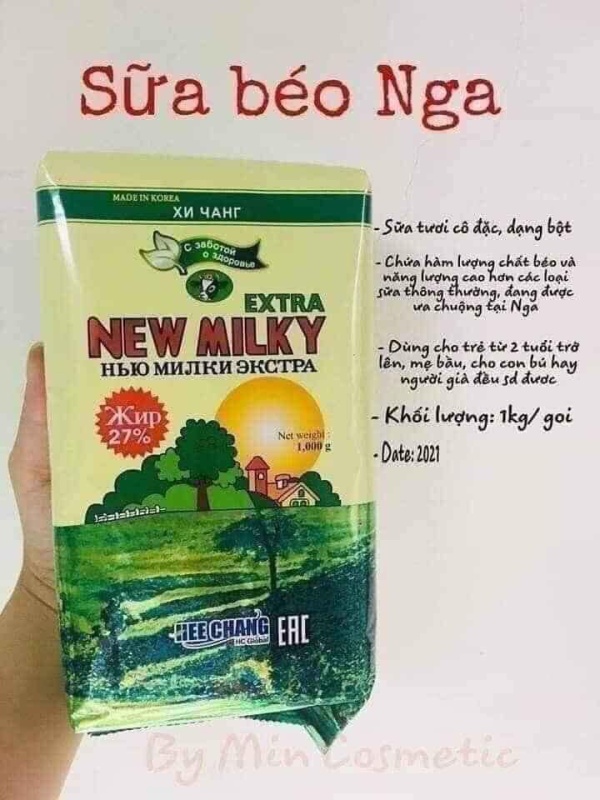 SỮA BÉO NGA NEW EXTRA MILKY BỊCH 1KG