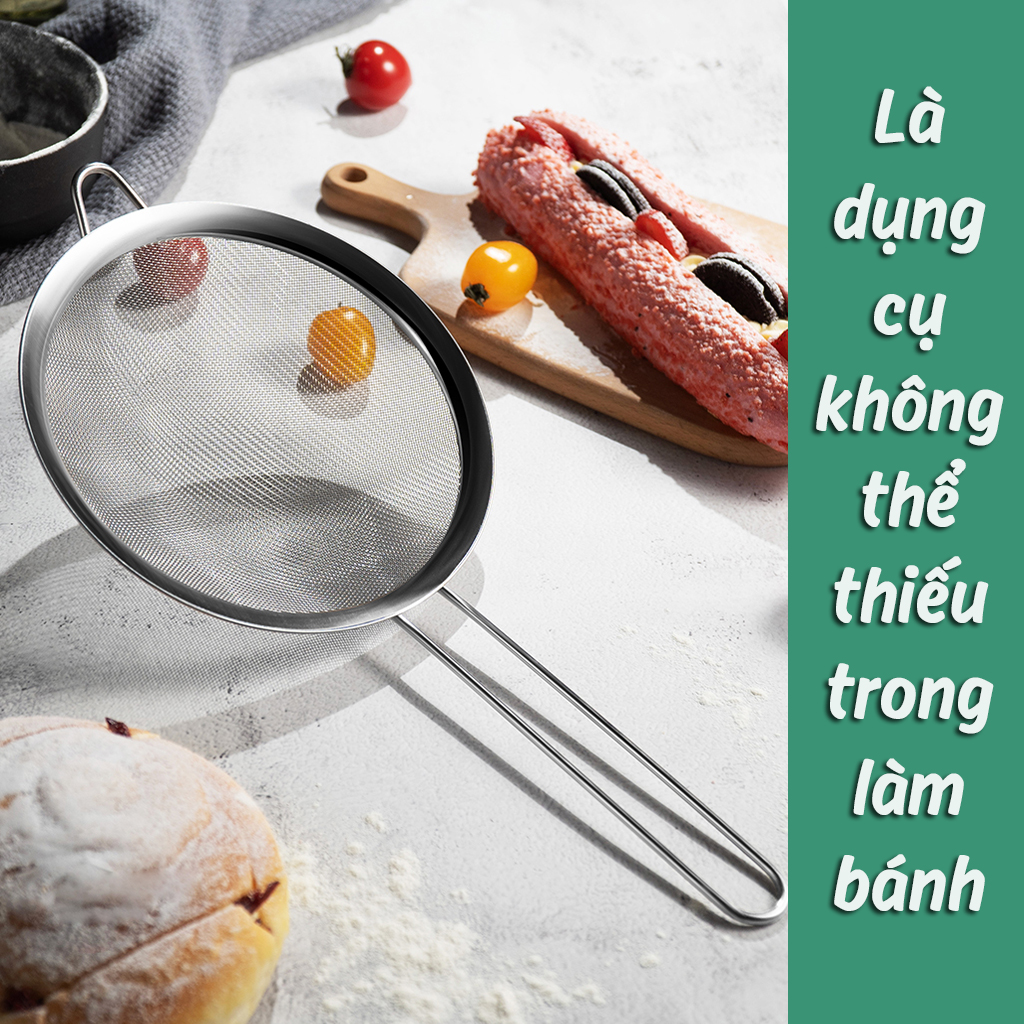 Rây lọc cháo, rây bột inox có tay cầm