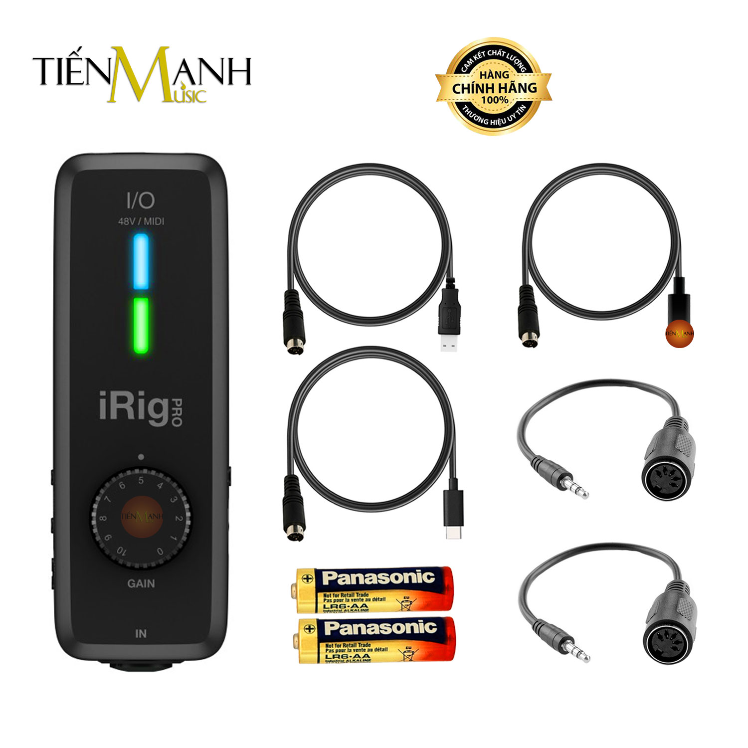 Soundcard recording livestream IK Multimedia IRIG pro i/o for phone connector musical instrument and guitar pickup audio interface live