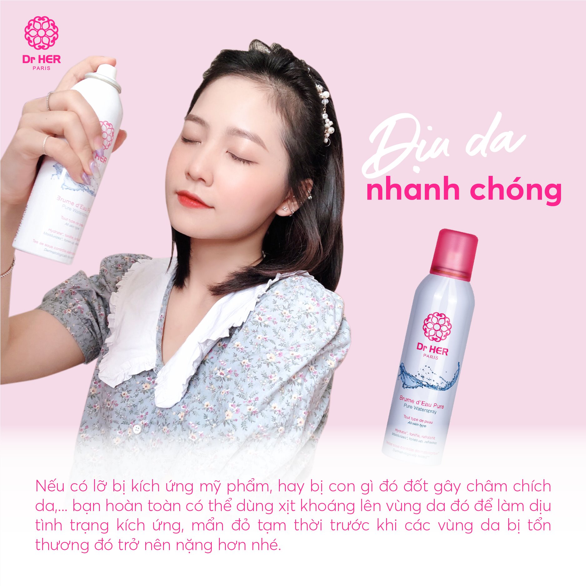 Xịt khoáng Dr Her cấp ẩm và làm diệu da 150ml