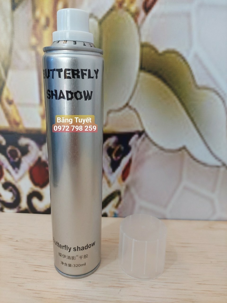 Gôm xịt tóc nam giữ nếp tạo kiểu Butterfly Shadow 320ml - gôm bạc