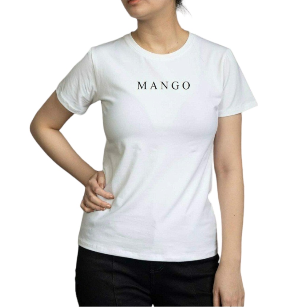 ÁO THUN NỮ MANGO CỔ TRÒN THUN COTTON MG01 - ĐEN