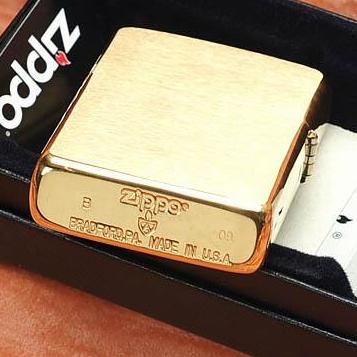 Zippo Lighter Thick Shell 168 - Zippo Armor Brushed Brass 168