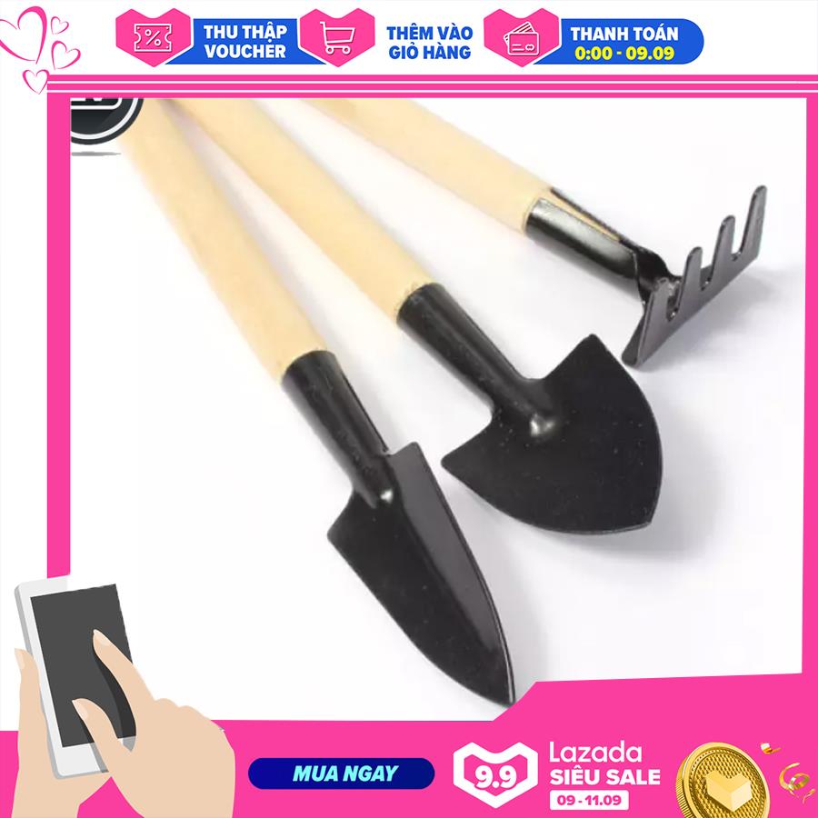 Bộ dụng cụ làm vườn mini 3 món dùng để trồng cây