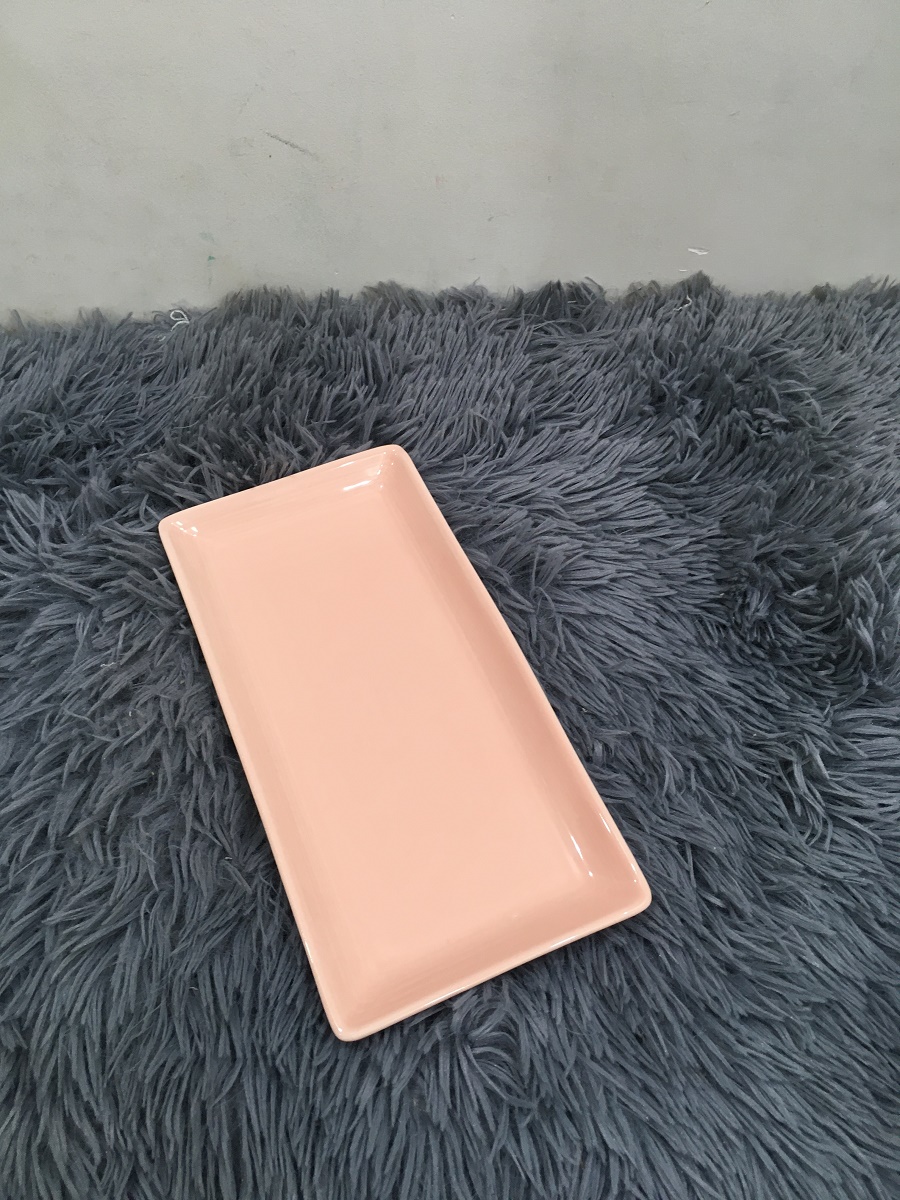 Rectangular Plate 25X12.5X2.5 cm - Dong Hwa Ceramics - High Quality Vietnamese Products
