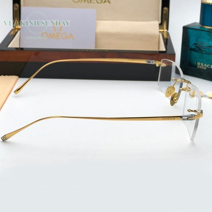 Gọng kính cận titanium mạ vàng 18k omega TT24
