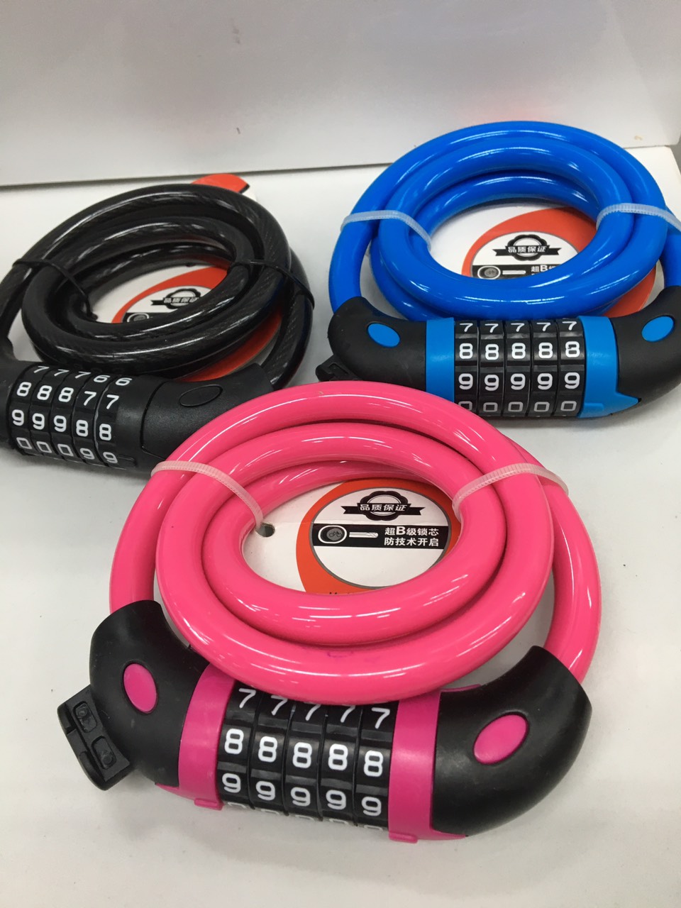 Khóa vòng 5 số chống trộm 1m2 nhiều màu dành cho xe máy, xe đạp, nhà kho - dây khóa số