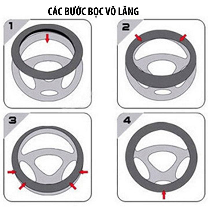 Bọc da vô lăng màu be vân gỗ mới nhất