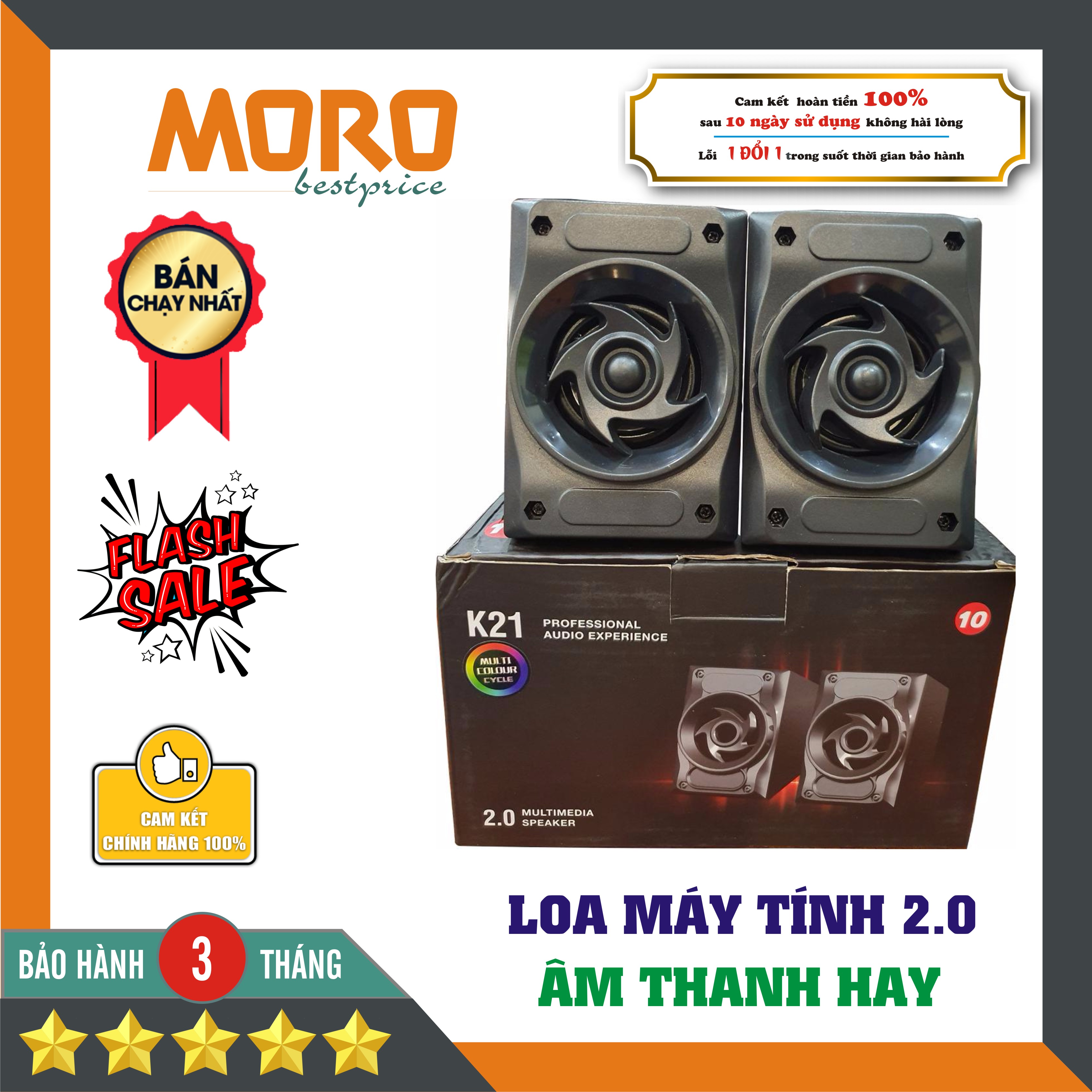[ ÂM THANH CỰC ĐỈNH ] Loa máy tính 2.0 Multimedia Speaker K21
