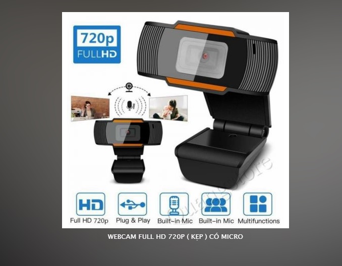 Webcam full hd 720p có micro