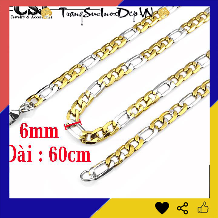 DÂY CHUYỀN INOX NAM KIỂU LẶC MẠ VÀNG CÁCH ĐIỆU ĐẸP phong cách độc đáo, cá tính