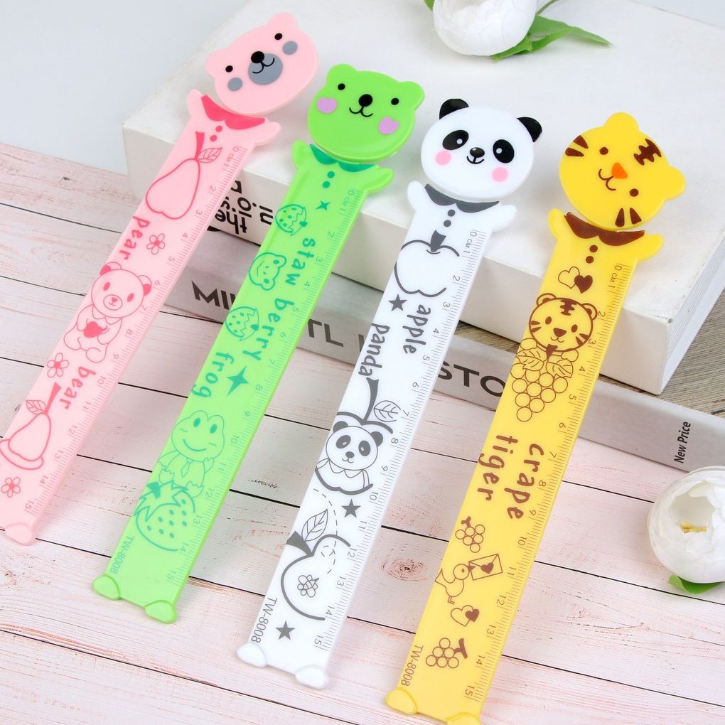 Combo 2 cây thước kẻ thú dễ thương 15cm