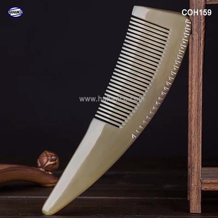 Lược sừng xuất Nhật - Lược liềm chuôi dày VIP (Size: XXL - 22cm) - COH159 - Horn Comb of HAHANCO