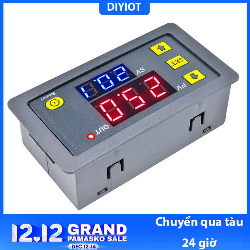 Original Diymore 12V Thermostat Cycle Timer Delay Dual Display Relay Module 0-999 hours