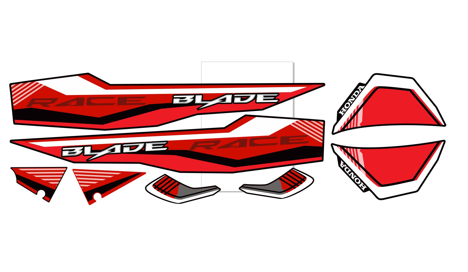 Tem RỜI HONDA WAVE BLADE 110 ZIN ĐỎ ĐEN