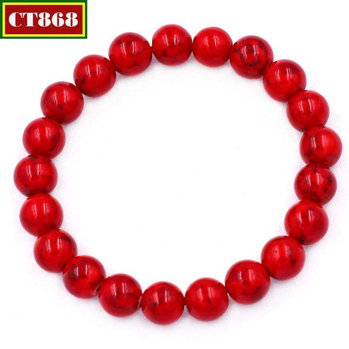 Bracelet coral stone 8 MM 21 beads