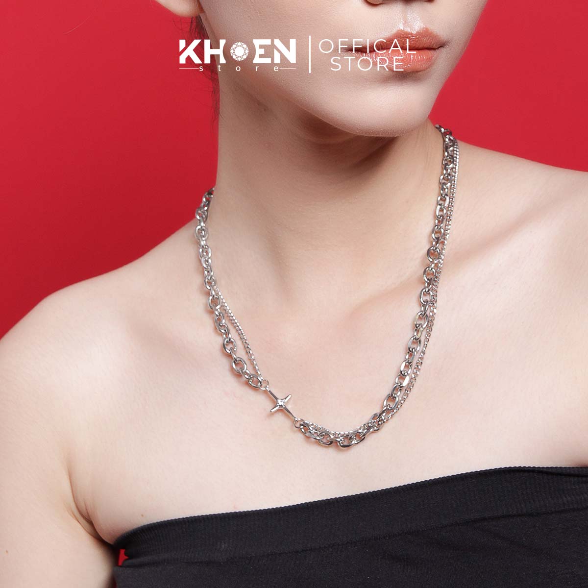 Vòng cổ - Xích thanh dài Titan - Khoen Store
