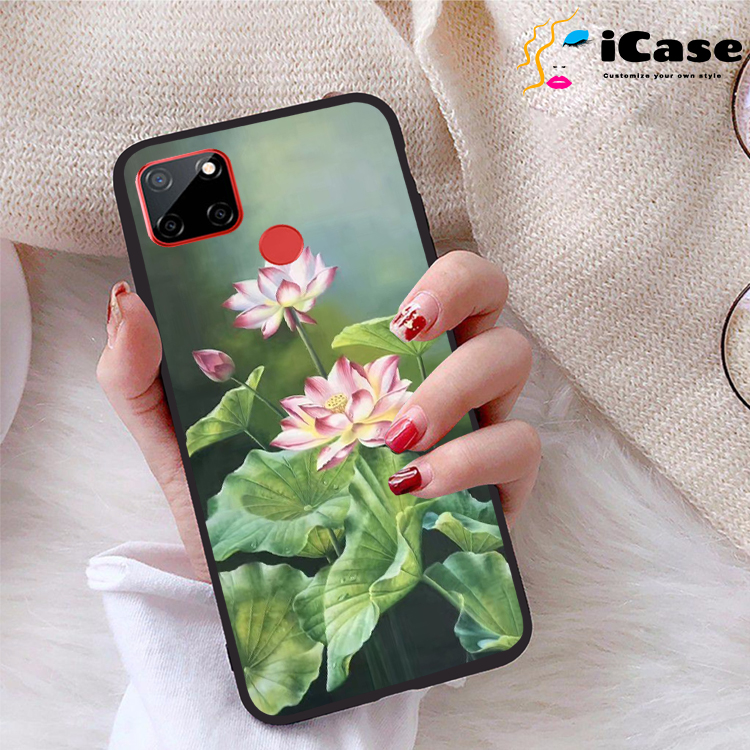 Ốp lưng realme c12 viền dẻo tpu bst sen