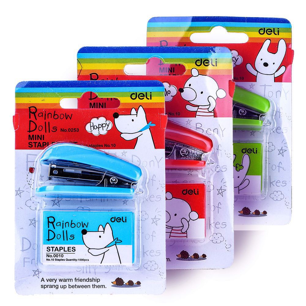 Dập Ghim Số 10 Mini Deli 0253 (Kèm Hộp Ghim)