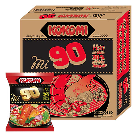 ( thùng 30 gói )Mì Kokomi Đại Tôm Chua Cay 90gr