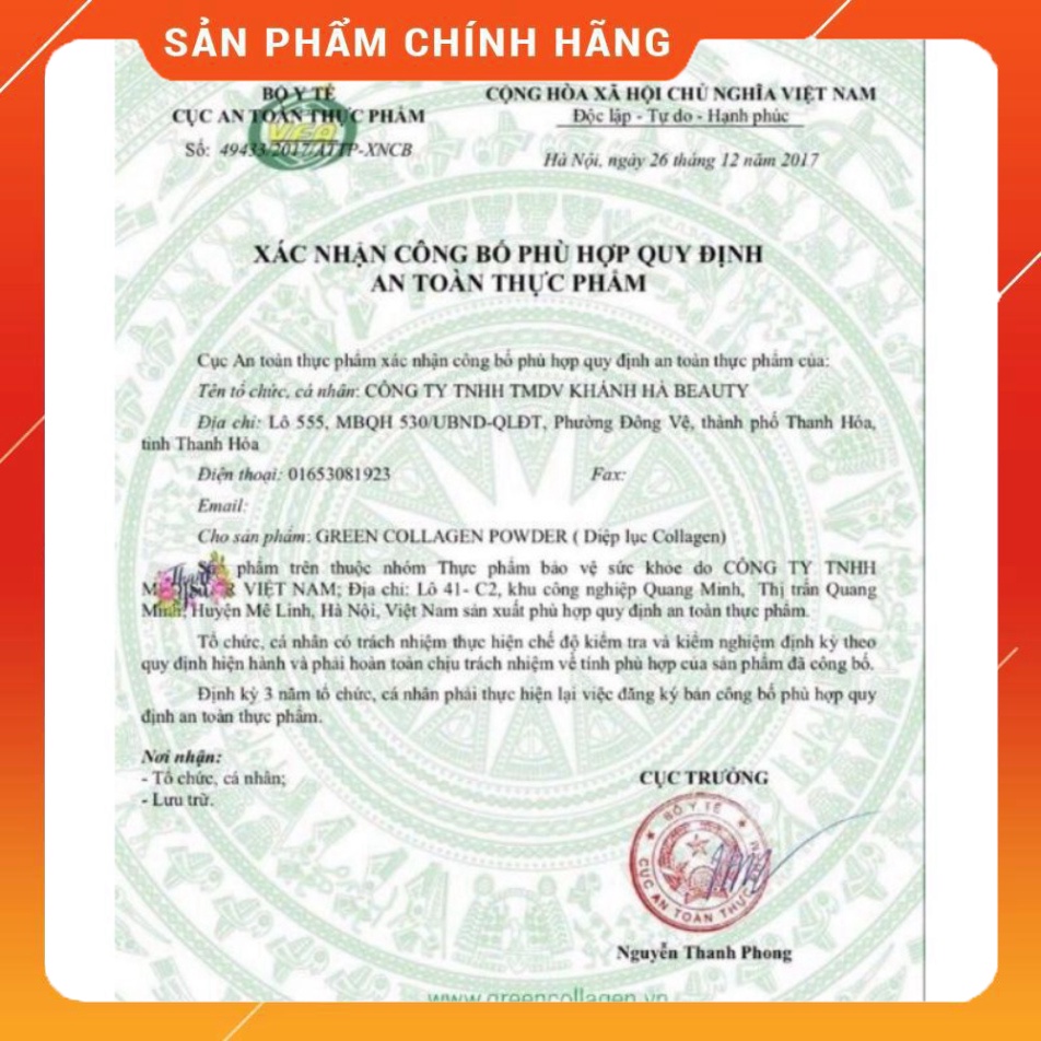 Chính hãng Diệp Lục Collagen