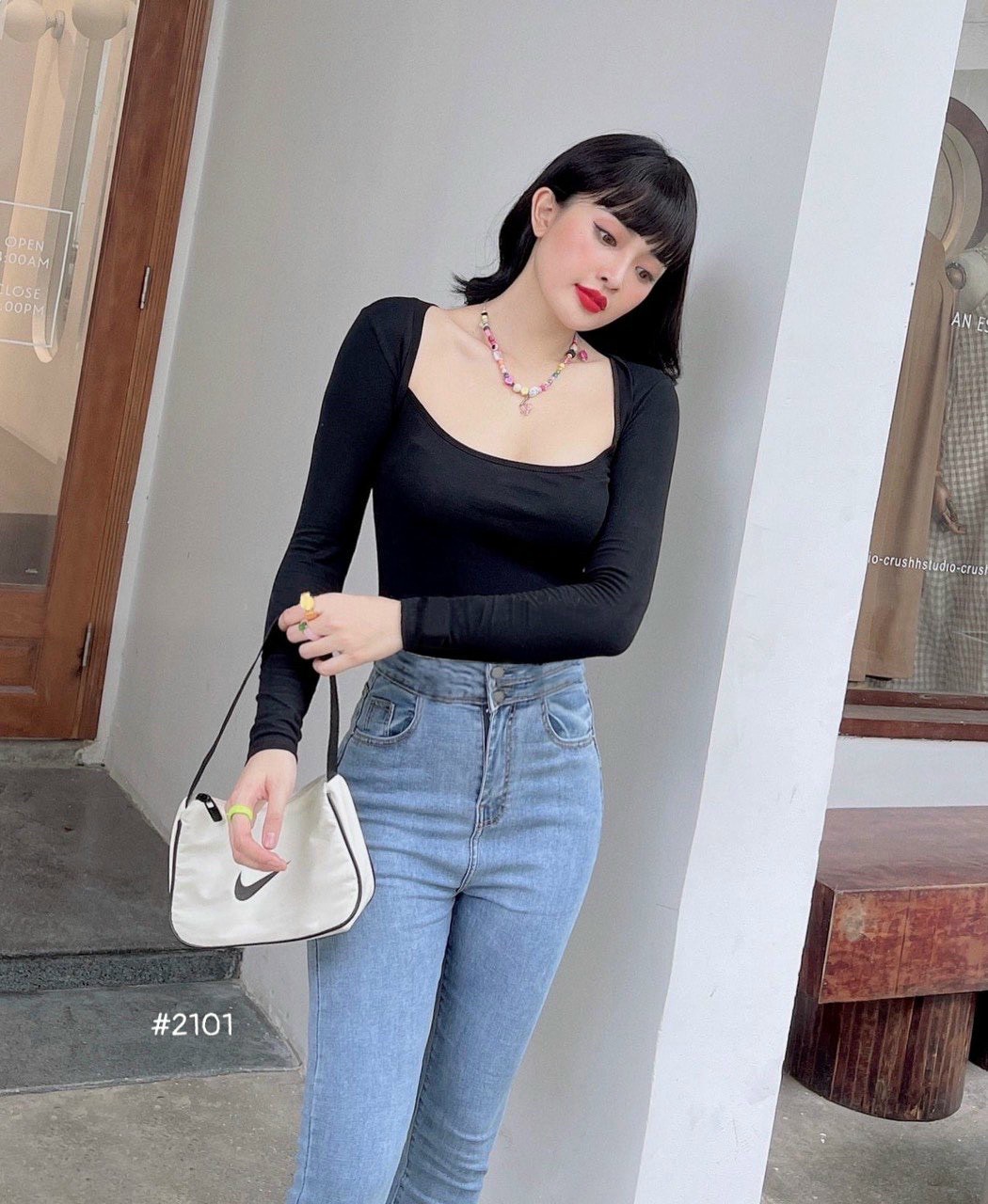 Quần Jean Nữ Ôm Rách Gối Đủ Size-JT
