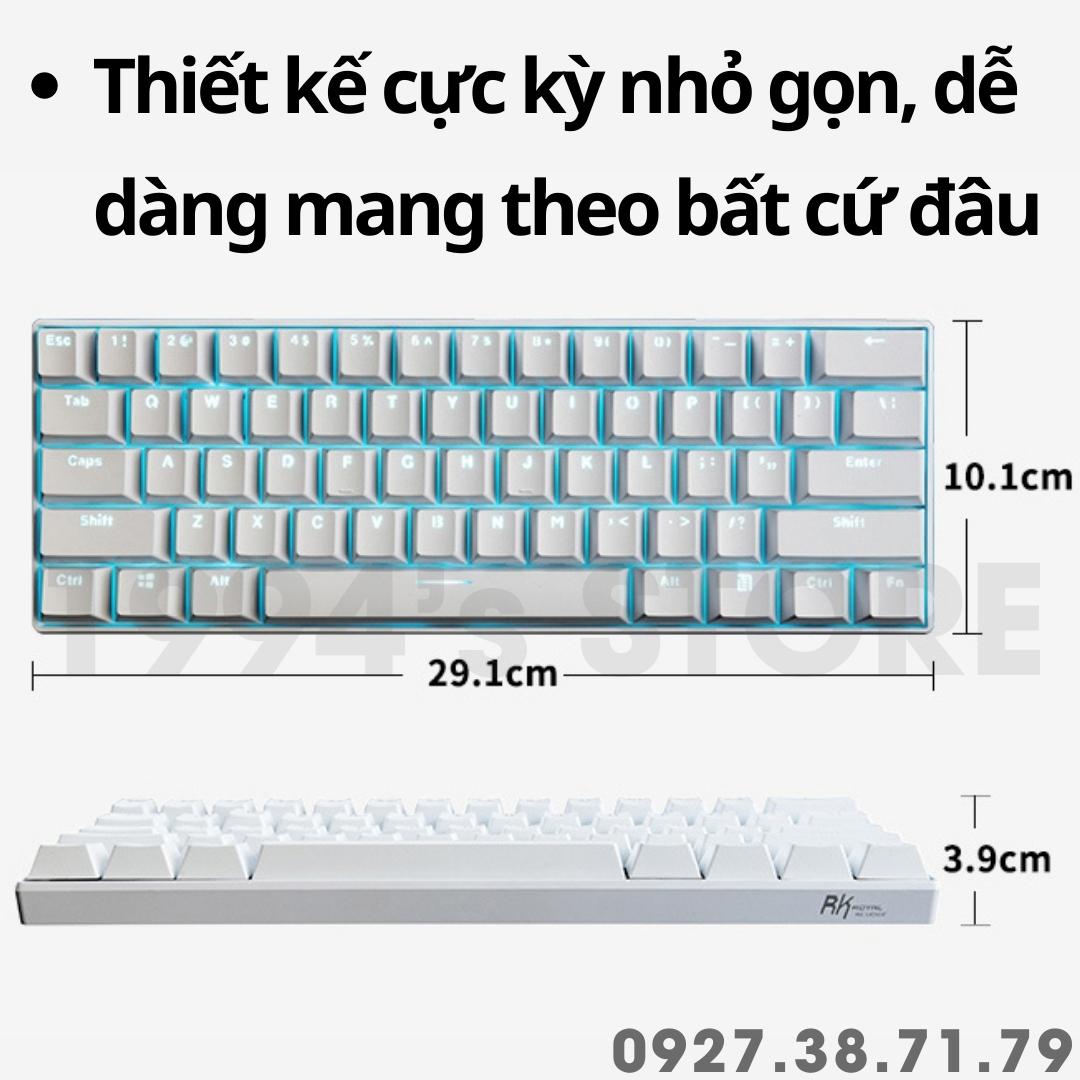 Bàn Phím Cơ RK61 Version 4.0 Limited HOTSWAP - Cáp Type C - Bluetooth 5.1 - Wireless 2.4G - Phần mềm Custom Led RGB