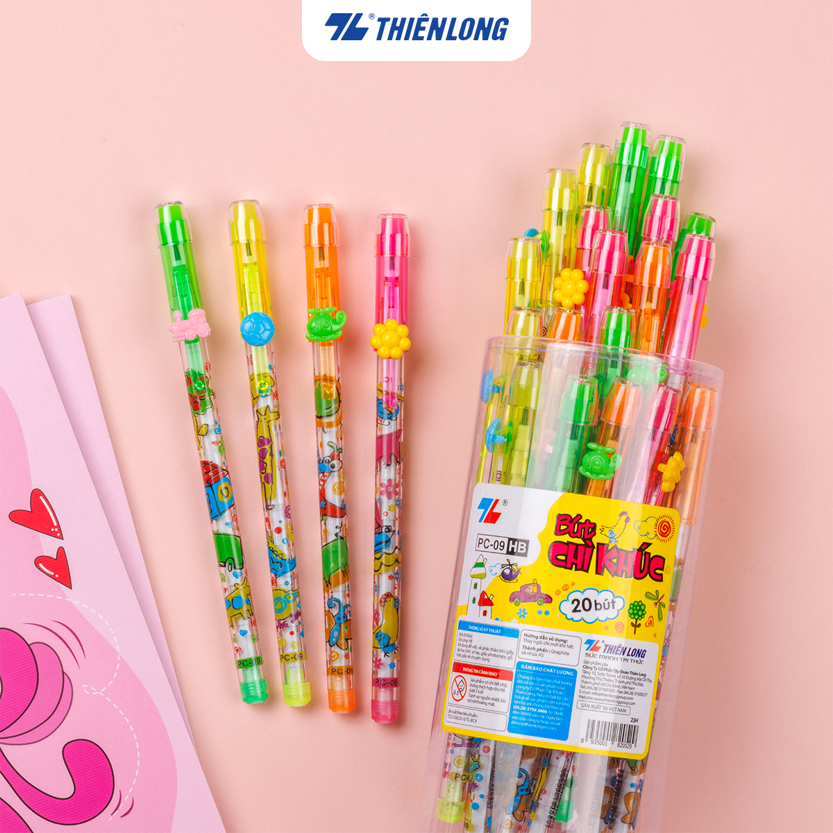 Combo 10 Bút chì khúc Thiên Long PC-09 (Giao màu ngẫu nhiên)