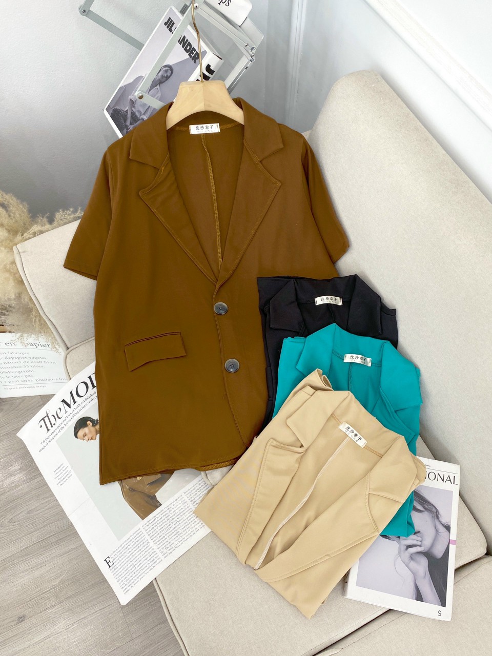 Áo Khoác Nữ Blazer 1 Lớp Tay Ngắn