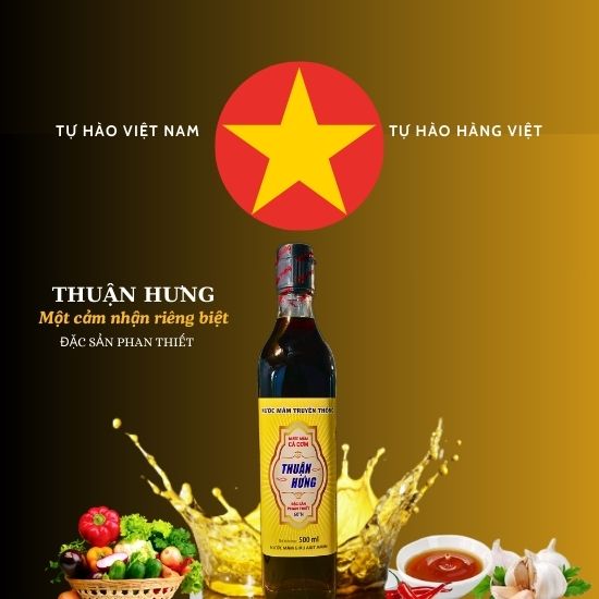 Nước mắm phan thiết chai thủy tinh- thuận hưng 60 đạm/1 thùng 12 chai 500ml