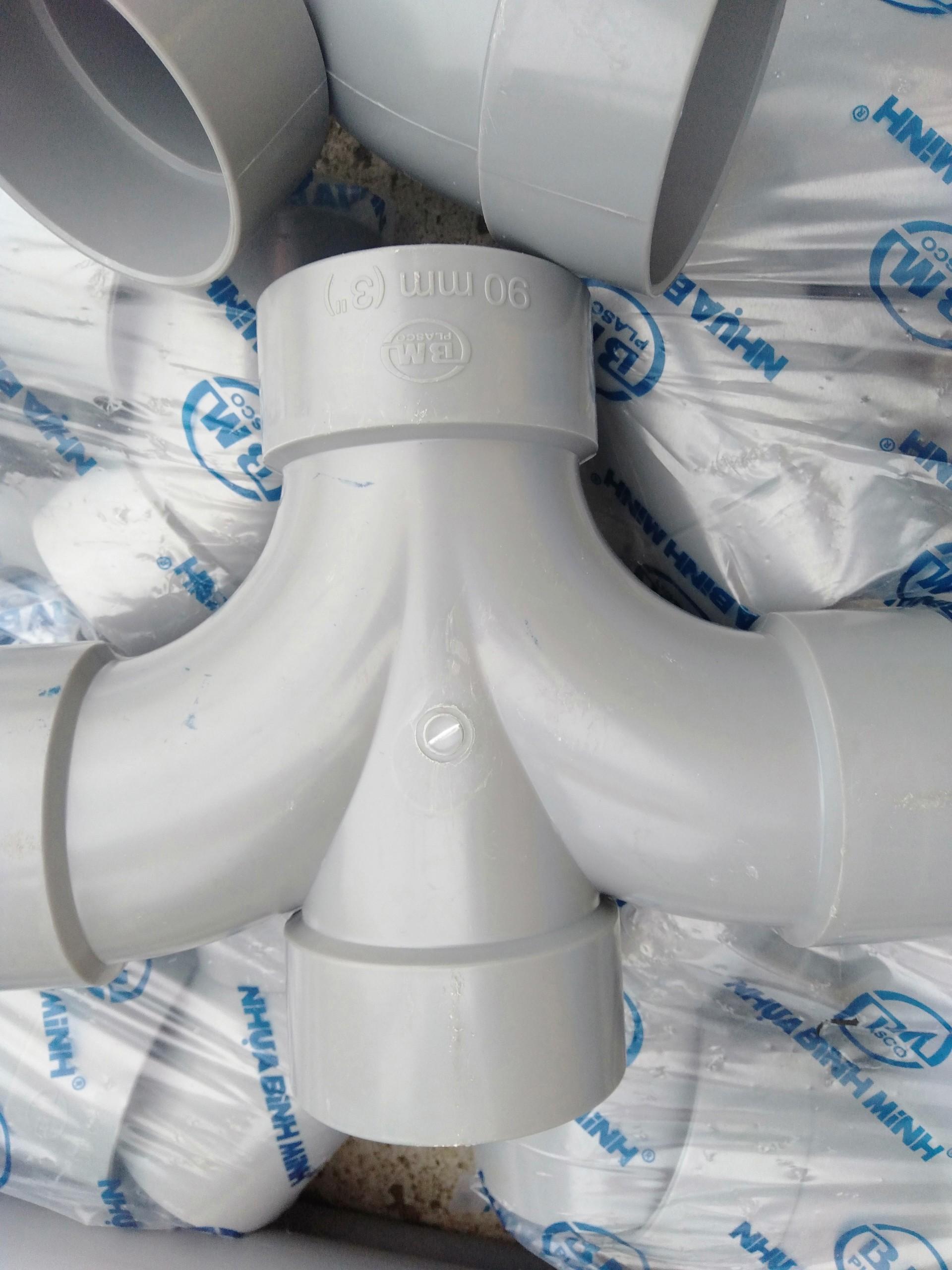 Tứ thông ( chữ thập cong ) 90 nhựa PVC Bình Minh