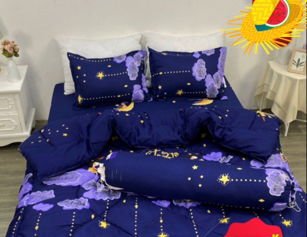 Chăn phao siêu nhẹ cực ấm 1m8x2m mẫu doremon ôm đàn