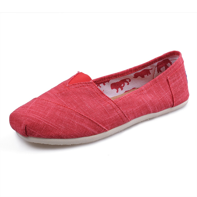 ▩☼♟ Giày vải phong cách Âu Mỹ slip-on Thomas giày vải lười vải lanh màu trơn Chuyên sỉ giày vải Toms