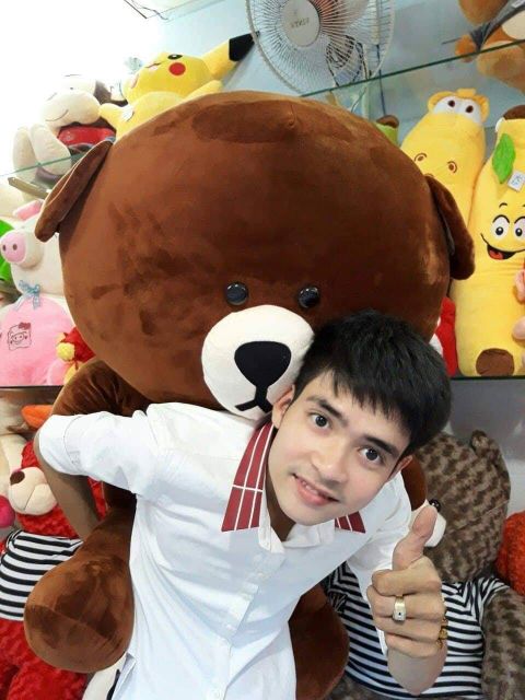GẤU BÔNG BROWN KHỔ VẢI 1M4 CAO 1M2