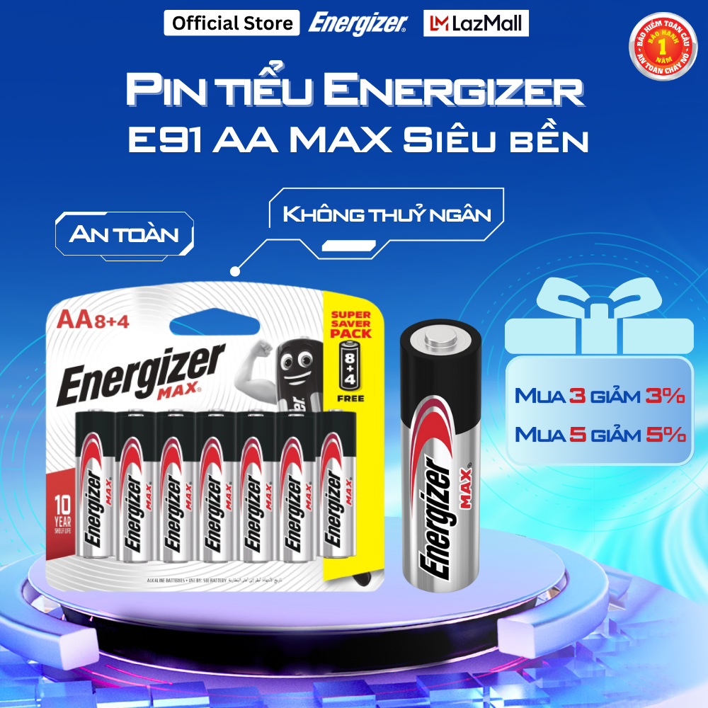 PIN AA ENERGIZER MAX E91 Siêu Bền - Hàng chính hãng