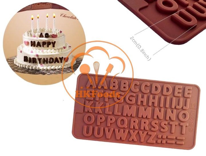 Khuôn silicon bảng chữ cái làm socola